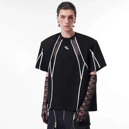 Y2K,ニッチデザインメッシュTシャツ　XL16