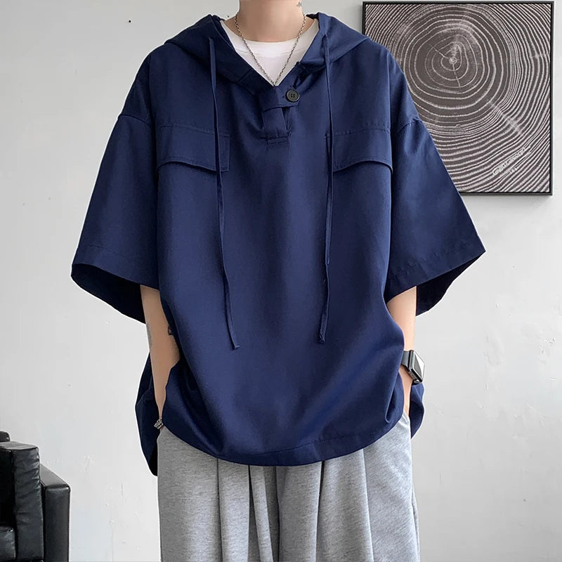 韓国系、パーカーTシャツ　XL5