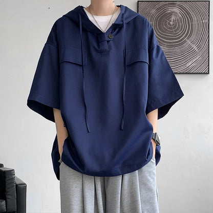 韓国系、パーカーTシャツ　XL5