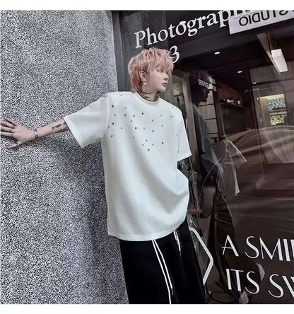 パッチワークデザインTシャツ　XL30