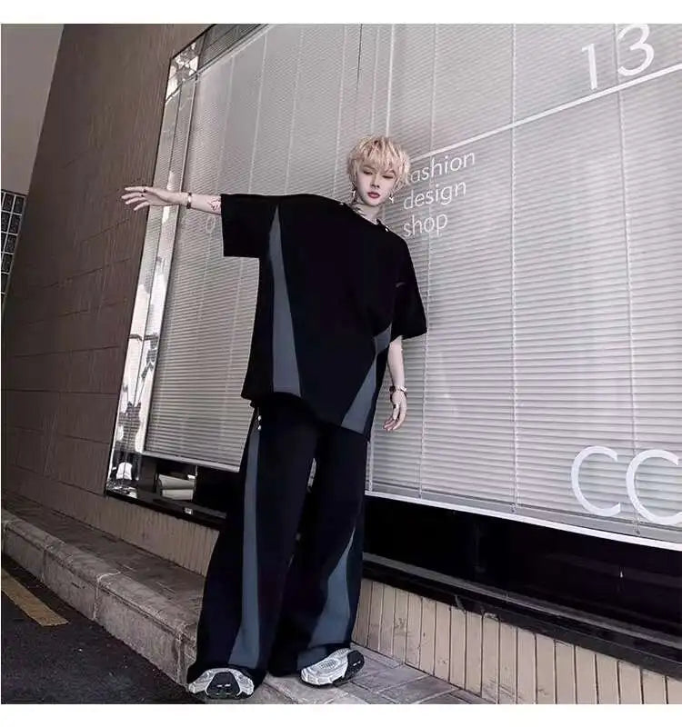 カラーコントラストデザインTシャツ　XL25