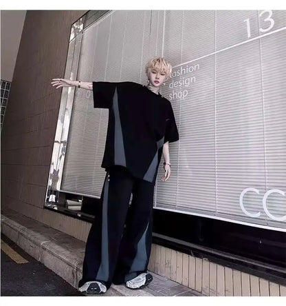 カラーコントラストデザインTシャツ　XL25