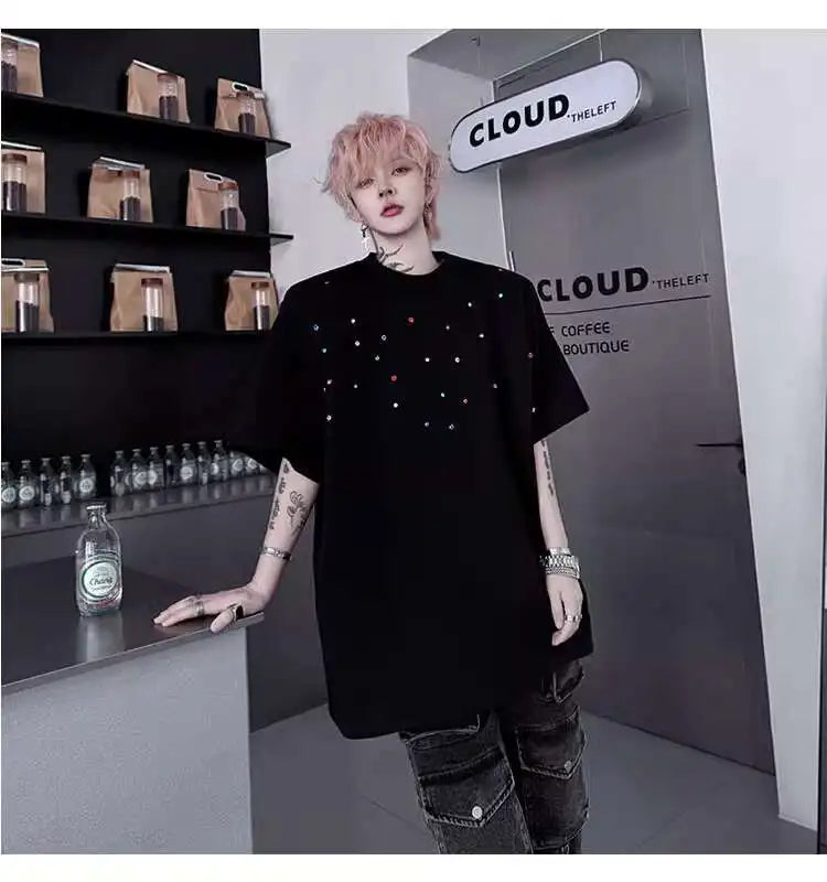 パッチワークデザインTシャツ　XL30