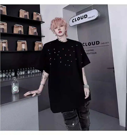 パッチワークデザインTシャツ　XL30