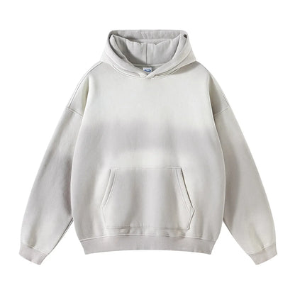 Solid Color Blanks plus fleece thicken spray-dyed aged hoodie XL37