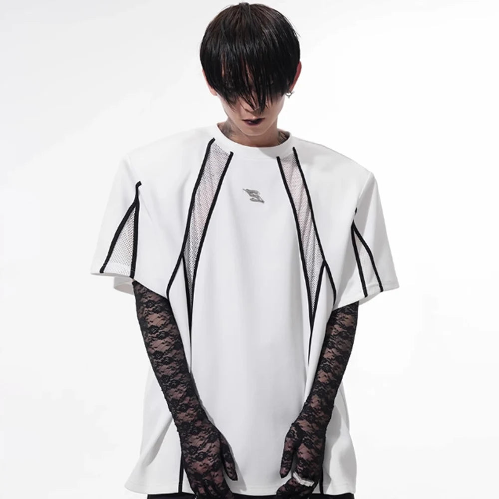 Y2K,ニッチデザインメッシュTシャツ　XL16
