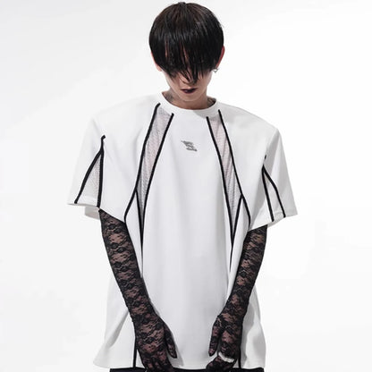 Y2K,ニッチデザインメッシュTシャツ　XL16