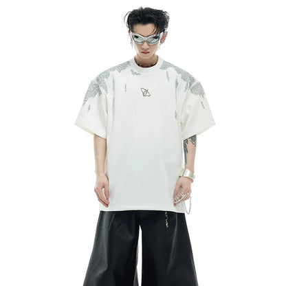 パッチワークパターンシルエットTシャツ　XL24
