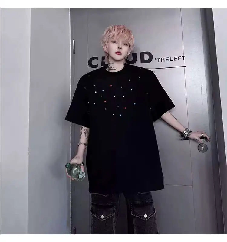 パッチワークデザインTシャツ　XL30