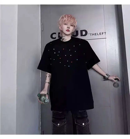 パッチワークデザインTシャツ　XL30