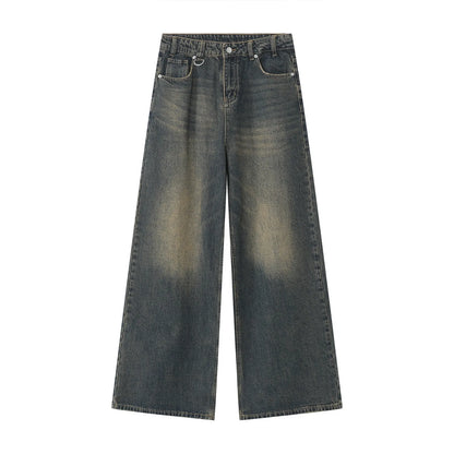 Vintage Jeans For Men Wide Leg Sweatpants Men's Baggy Jeans Retro Trousers Korean Fashion Loose Fit Denim Pants Streetwear XL39