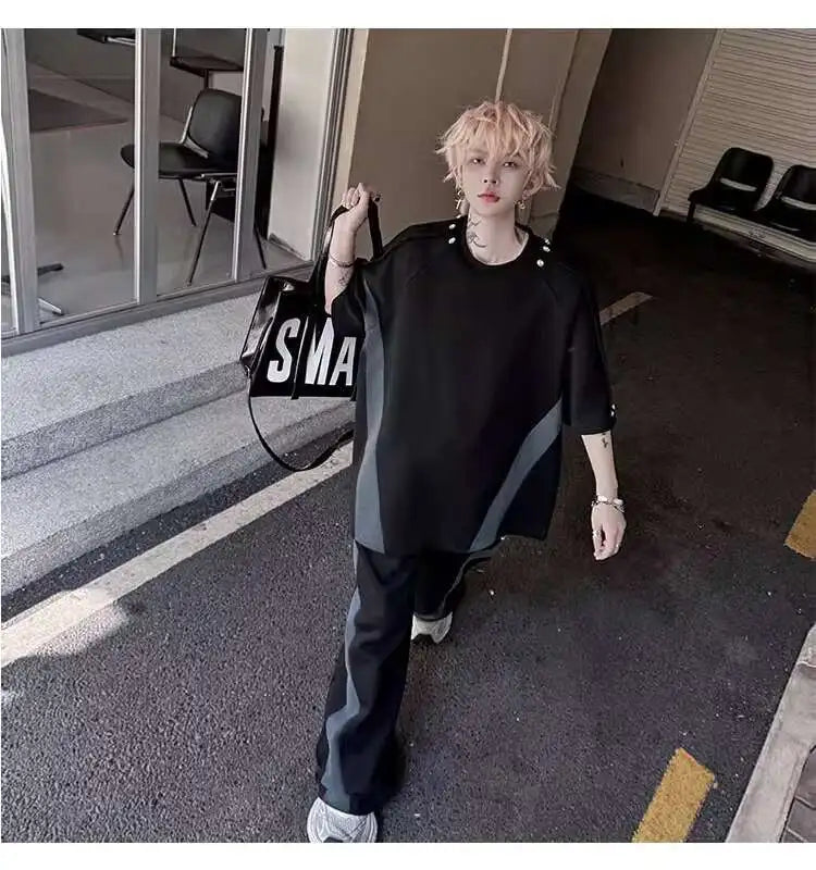 カラーコントラストデザインTシャツ　XL25