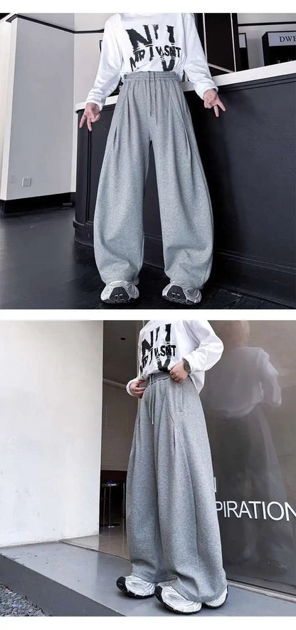 韓国モード系、オーバーサイズ、ワイドスウェットパンツ  XL1