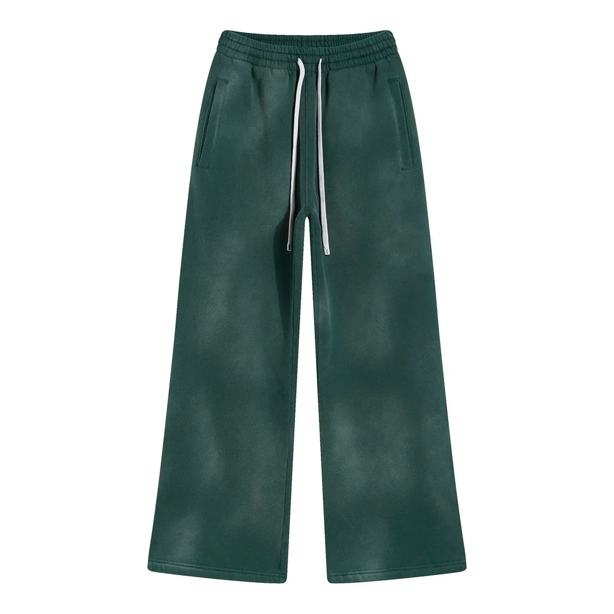 Winter New Fleece Sweatpants Men Splashing Ink Spray Dyeing Wash Distressed Wide Joggers Grinding Edges Baggy Plush Pants XL44