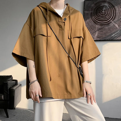 韓国系、パーカーTシャツ　XL5
