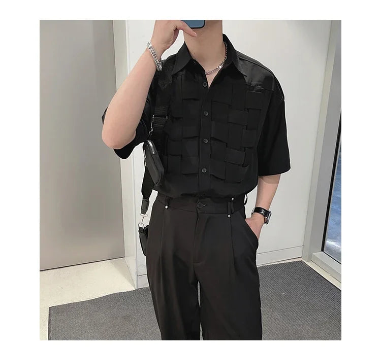 韓国系、イントレチャートデザインTシャツ XL20