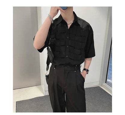 韓国系、イントレチャートデザインTシャツ XL20