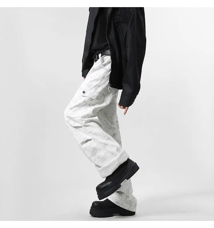韓国モード系、オーバーサイズ、サイドポケットデニムパンツ　XL6