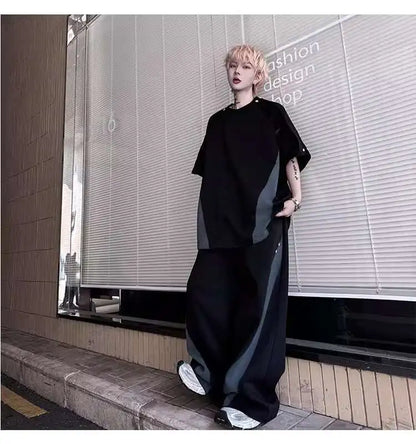 カラーコントラストデザインTシャツ　XL25