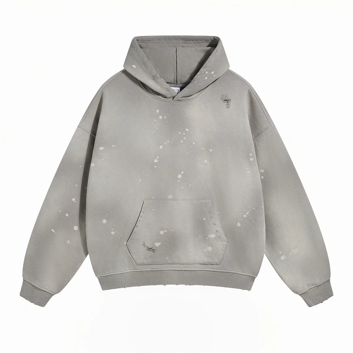 Spray-stained ink holes worn hoodie　XL43