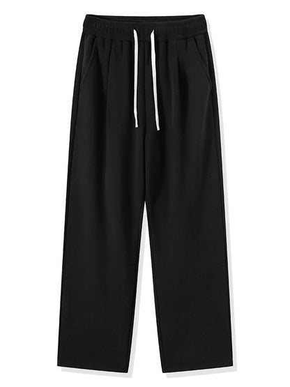 Winter Men's Sweatpants Korean Fashion Thick Warm Fleece Wide Leg Straight Loose Track Pants Male Casual Thermal Velvet Trousers　XL41