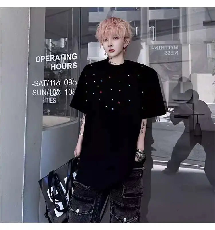 パッチワークデザインTシャツ　XL30