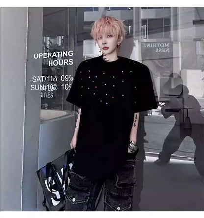 パッチワークデザインTシャツ　XL30