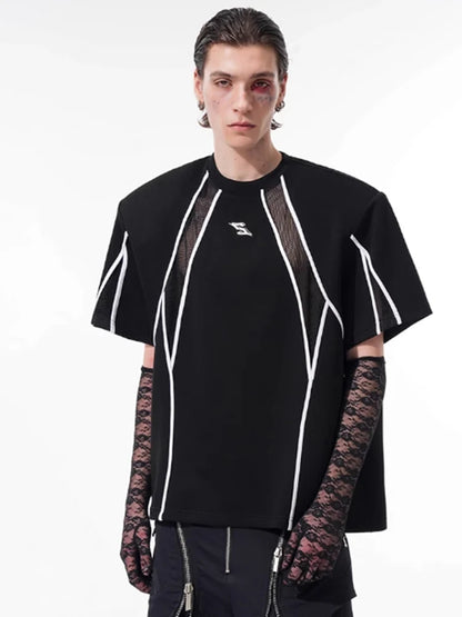 Y2K,ニッチデザインメッシュTシャツ　XL16