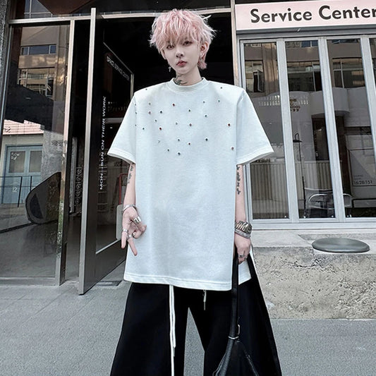 パッチワークデザインTシャツ　XL30