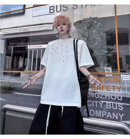 パッチワークデザインTシャツ　XL30