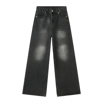 Vintage Jeans For Men Wide Leg Sweatpants Men's Baggy Jeans Retro Trousers Korean Fashion Loose Fit Denim Pants Streetwear XL39
