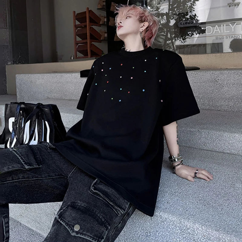 パッチワークデザインTシャツ　XL30