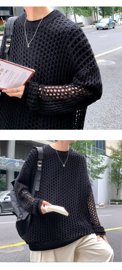 編み込みニットセーター　XL22