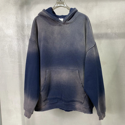 Solid Color Blanks plus fleece thicken spray-dyed aged hoodie XL37
