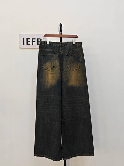 オーバーサイズ、ワイドレッグルーズデニムパンツ　XL15