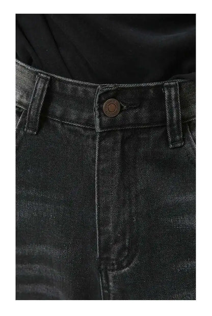 American Style Male Jeans Loose Zipper Wide-leg Washed Denim Pants High Street Summer New Trendy Trousers 2024 9C6160 XL50