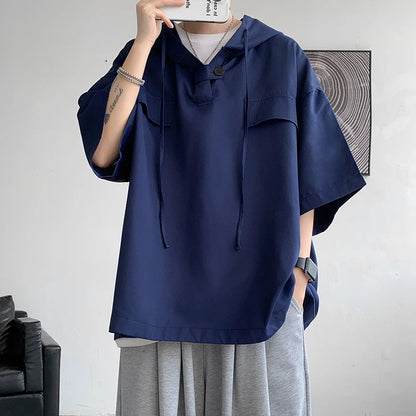 韓国系、パーカーTシャツ　XL5