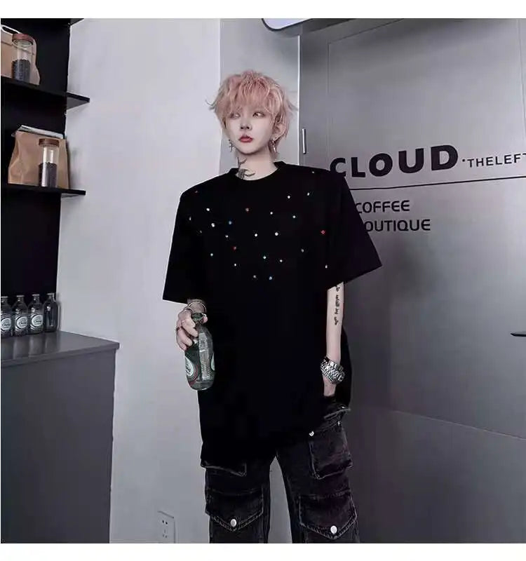 パッチワークデザインTシャツ　XL30
