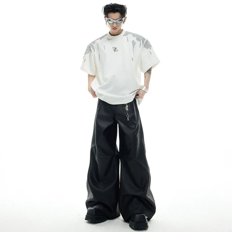 パッチワークパターンシルエットTシャツ　XL24