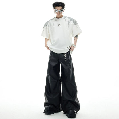 パッチワークパターンシルエットTシャツ　XL24