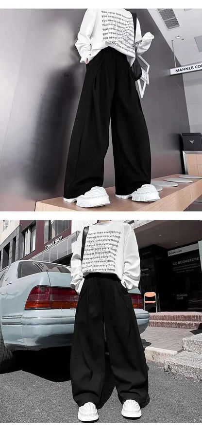韓国モード系、オーバーサイズ、ワイドスウェットパンツ  XL1