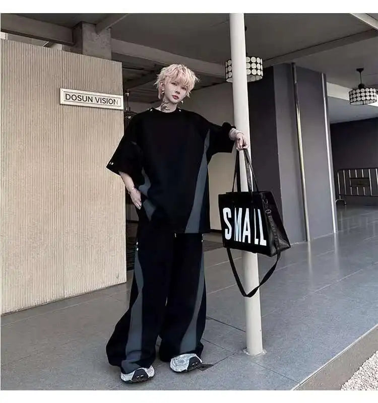 カラーコントラストデザインTシャツ　XL25