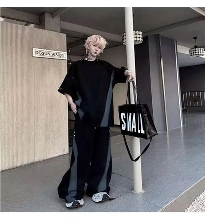 カラーコントラストデザインTシャツ　XL25