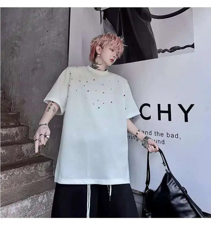 パッチワークデザインTシャツ　XL30