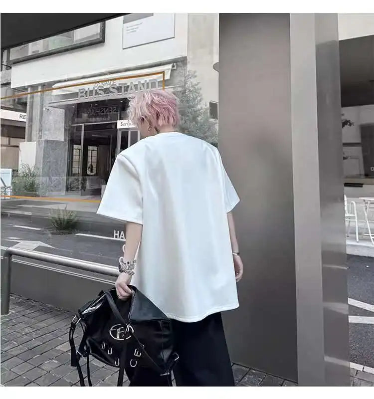 韓国モード系、オーバーサイズ、ショルダーパッチウェア XL4