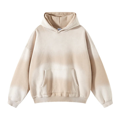 Solid Color Blanks plus fleece thicken spray-dyed aged hoodie XL37