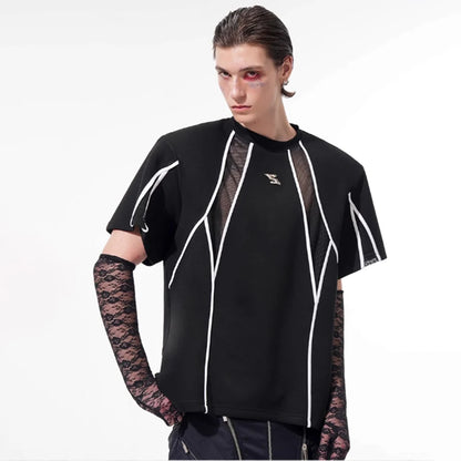 Y2K,ニッチデザインメッシュTシャツ　XL16