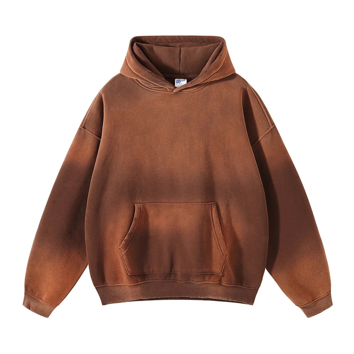 Solid Color Blanks plus fleece thicken spray-dyed aged hoodie XL37