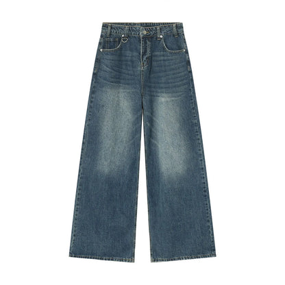Vintage Jeans For Men Wide Leg Sweatpants Men's Baggy Jeans Retro Trousers Korean Fashion Loose Fit Denim Pants Streetwear XL39