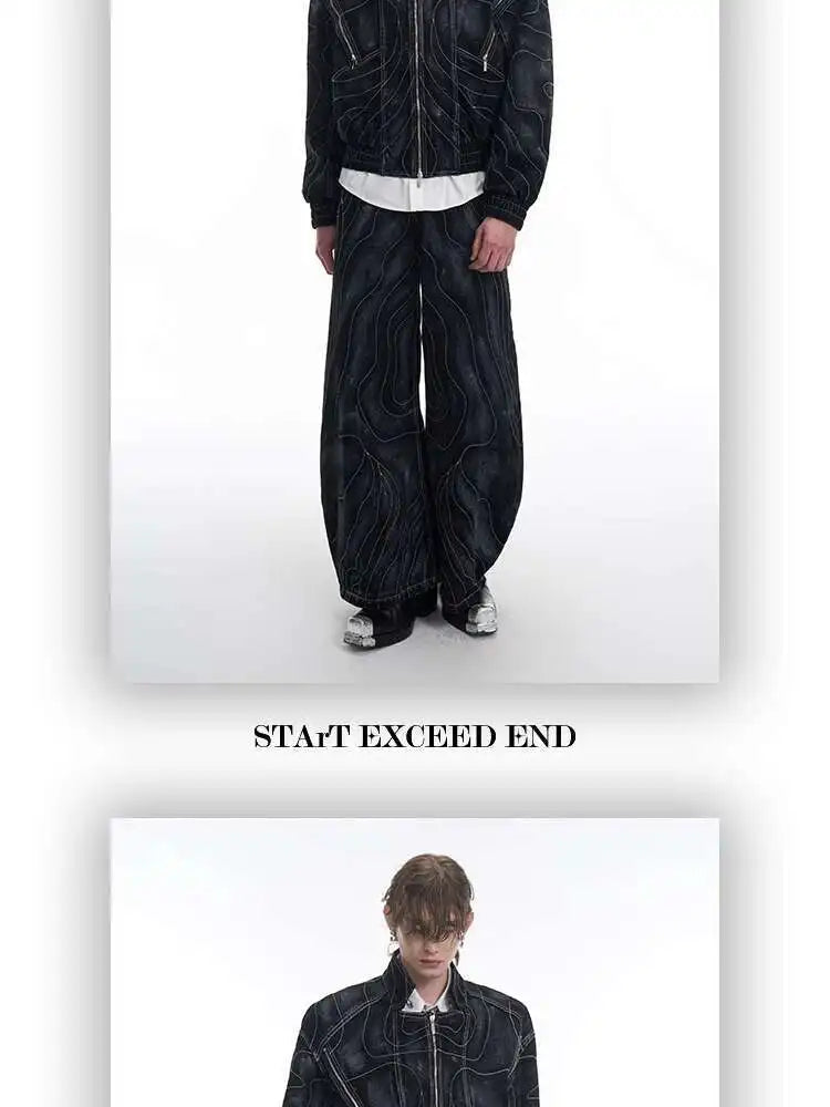 High Street Men's Two-piece Solid Color Turn-down setup XL33